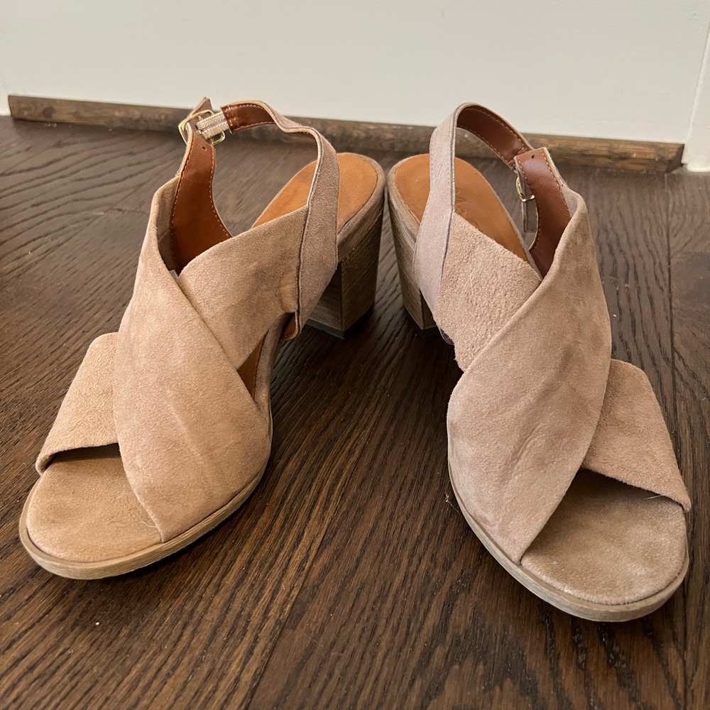 Tan chunky heels